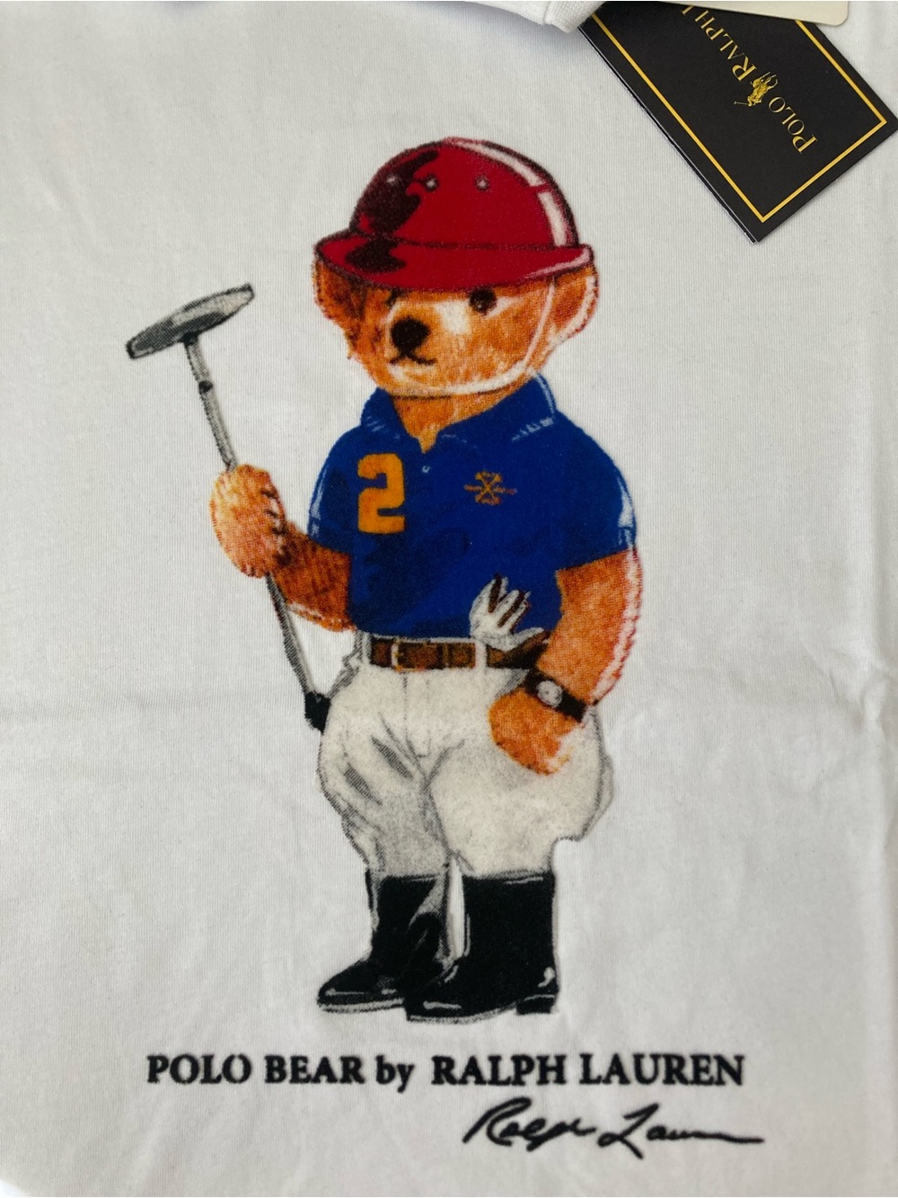 Ralph Lauren Polo Bear Men`s T-Shirt S White Cotton Short Sleeve Crew Neck New